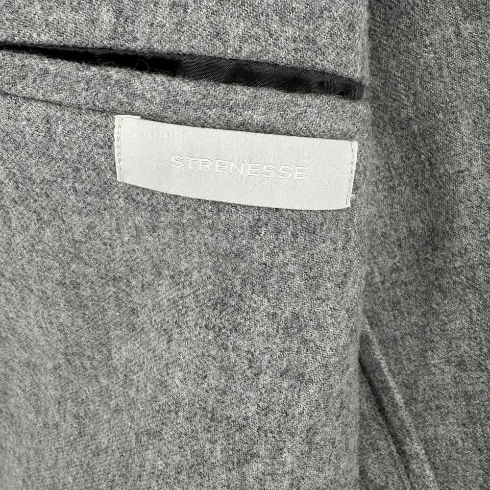 Stenesse Virgin‎ Wool Blazer Jacket Mens 48L Gray Long Sleeve 2 Button $800 MSRP